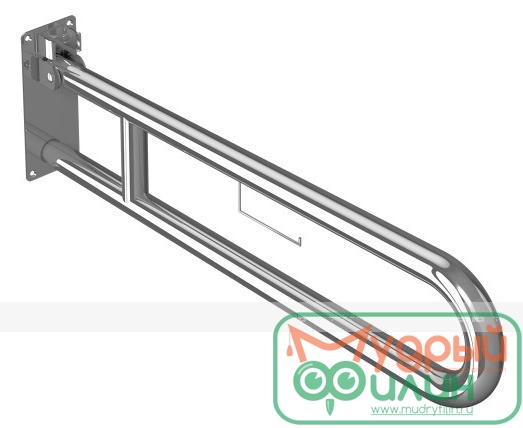 Поручень для унитаза (откидной с фиксатором) 800х100х270мм 80019-4 (нержавеющая сталь) - 1