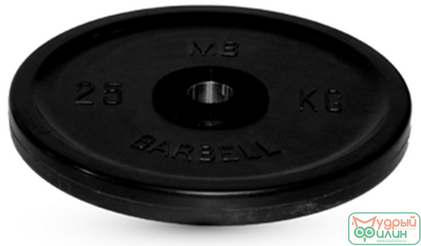 Диск обрезиненный  50 мм, черный, Barbell Евро-классик, 25 кг - 1